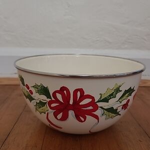 Lenox Christmas Metal Mixing Bowl w/ Enamel Finish